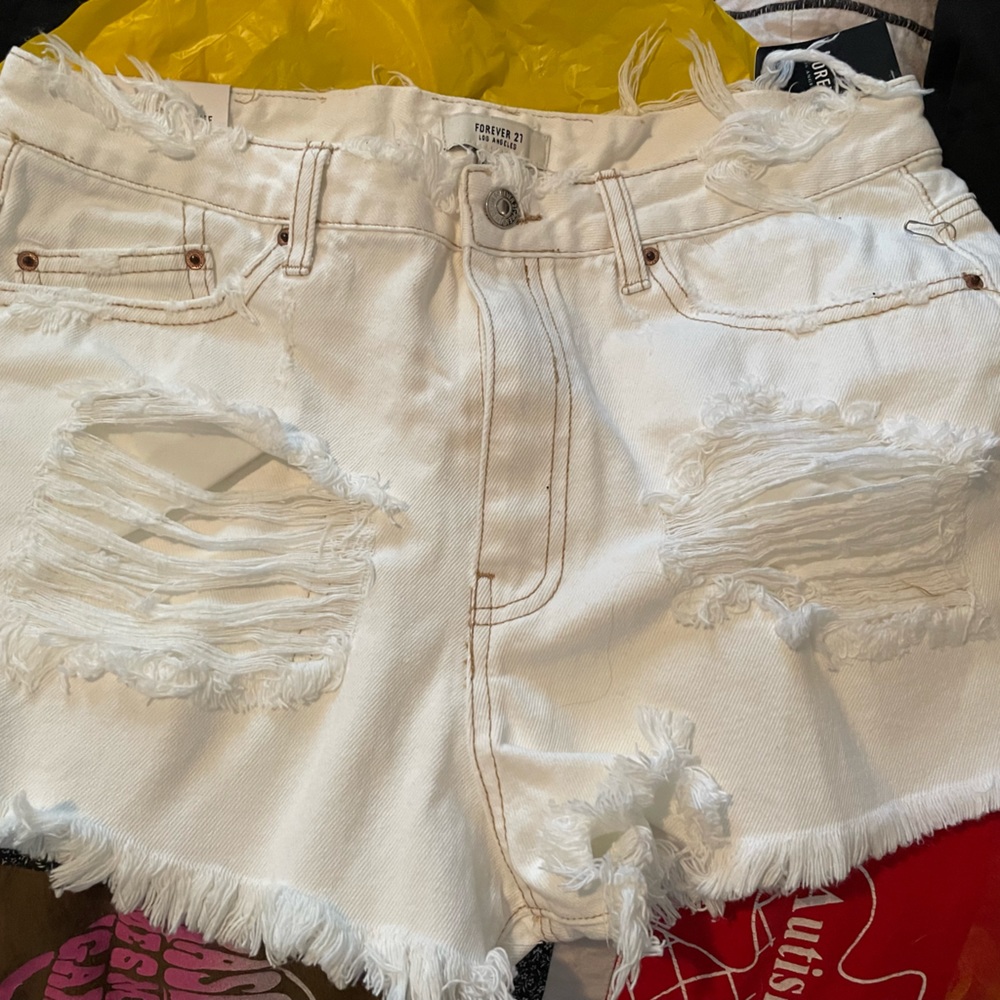 White denim shorts from Forever 21
